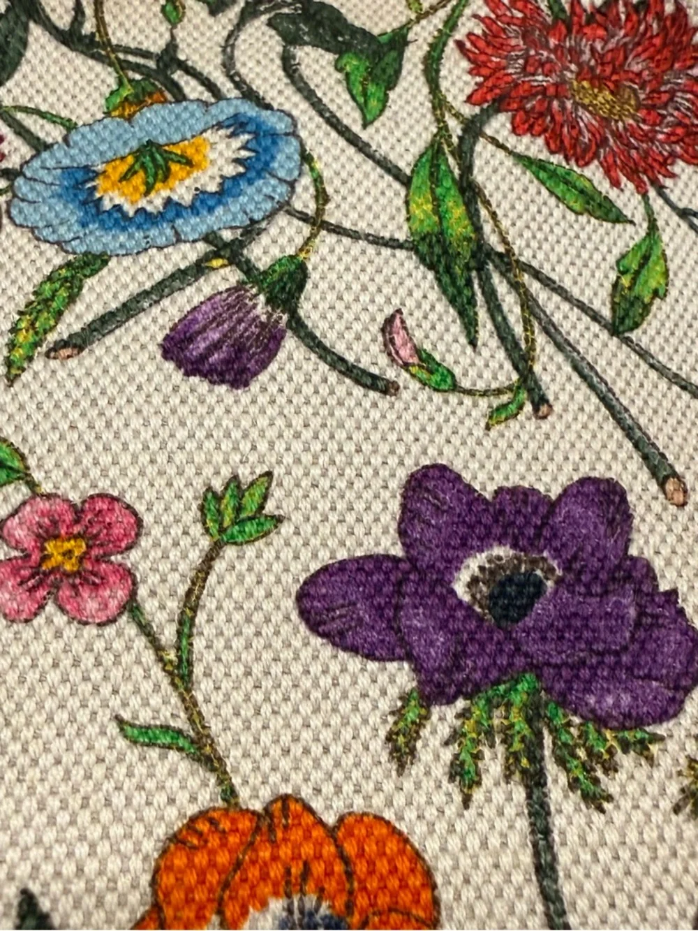 Gucci Bamboo Handle Floral Print Shoulder Bag | Style 140203 | Spring Summer - Picture 3 of 8